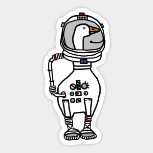 Space Goose SciFi Astronaut Sticker